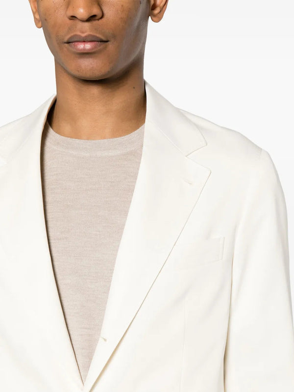 Brunello Cucinelli Single-Breasted Silk Suit White