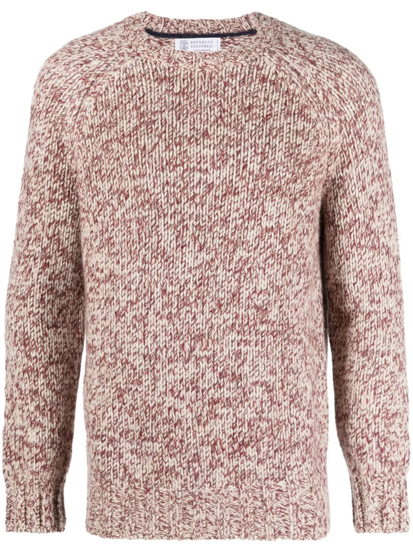 Brunello Cucinelli Crew-Neck Chunky-Knit Jumper Red Clothing