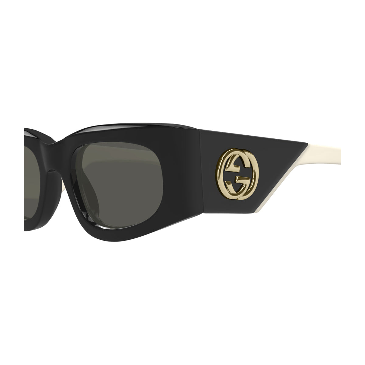 Gucci GG1664S Linea GG Logo 001 Black Ivory Grey Nero Acetate Occhiali Da Sole