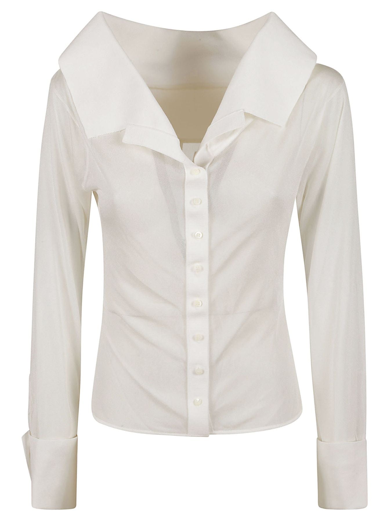 241KN410-2368 Bianco Viscose - Poly Camicia