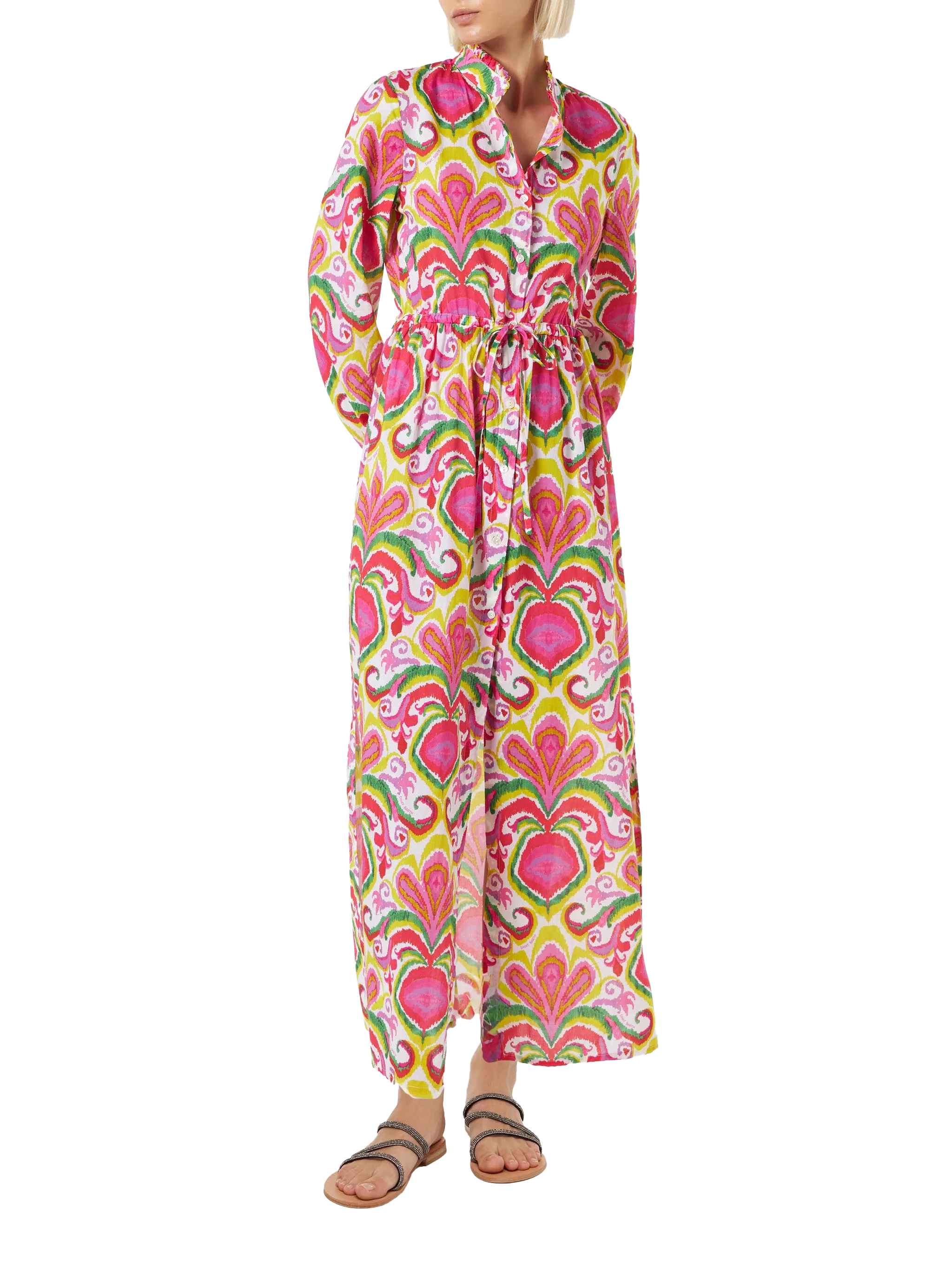 Jodie Cotton Dress With Ikat Print Pink