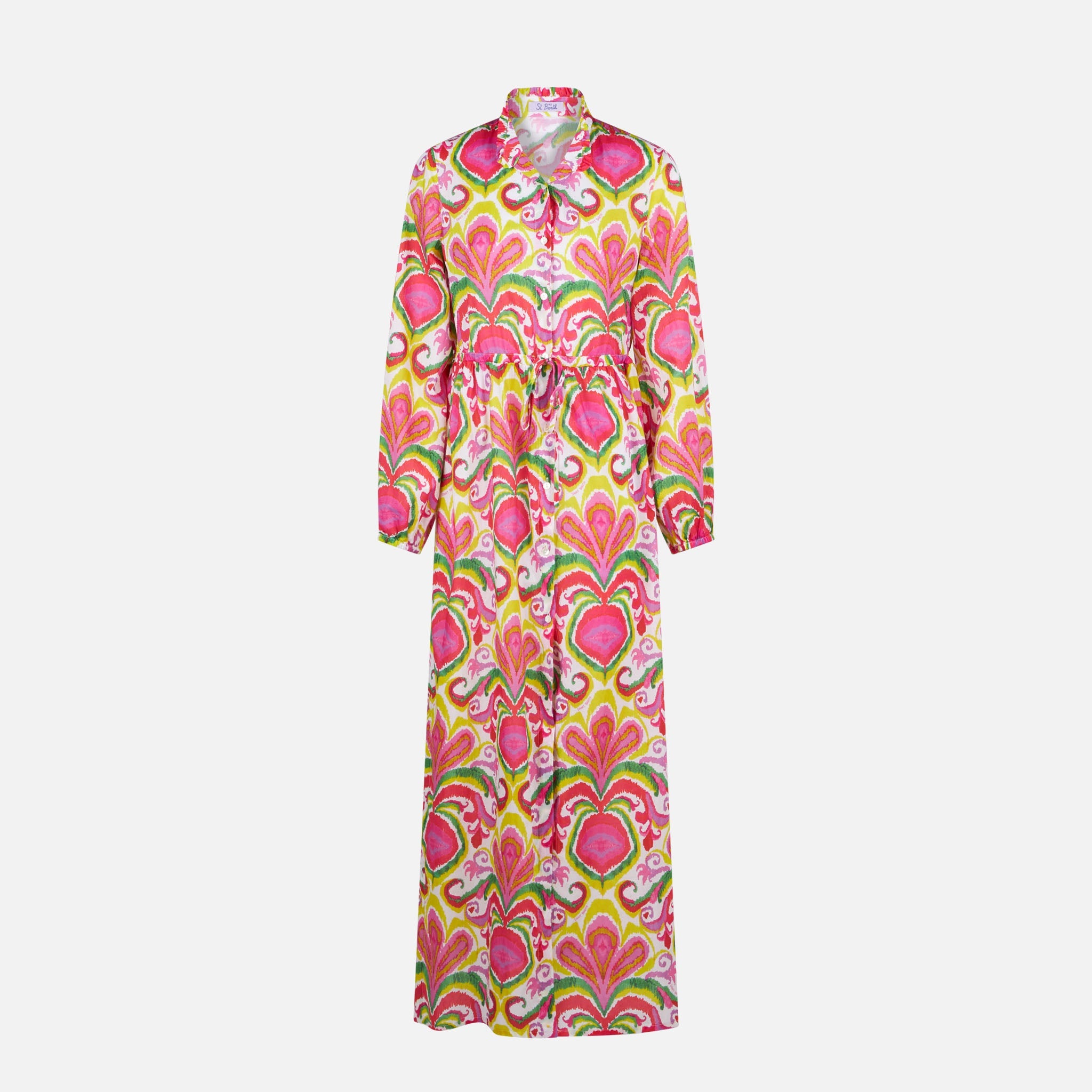 Jodie Cotton Dress With Ikat Print Pink