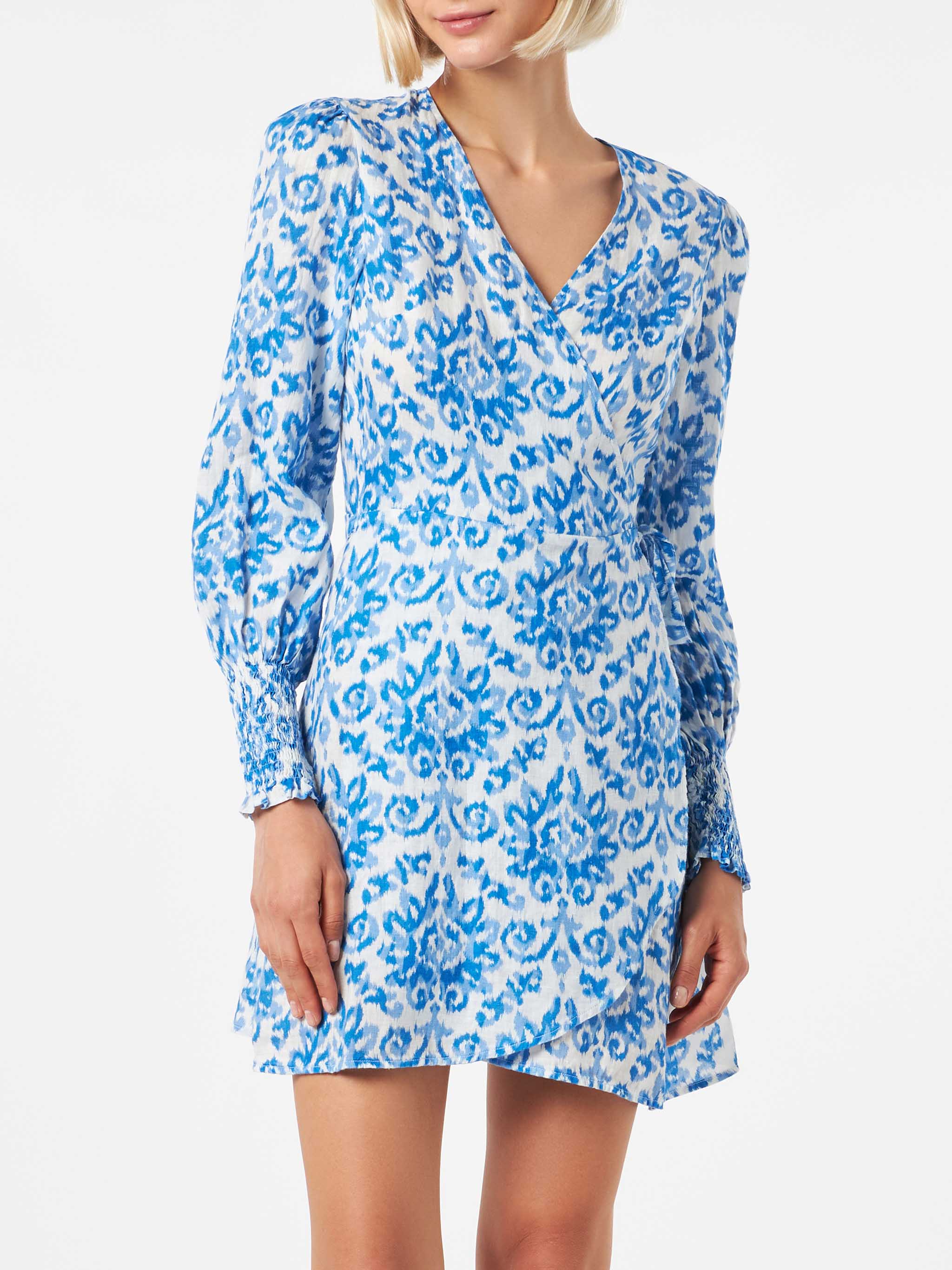 Linen Short Dress Brilly Blue