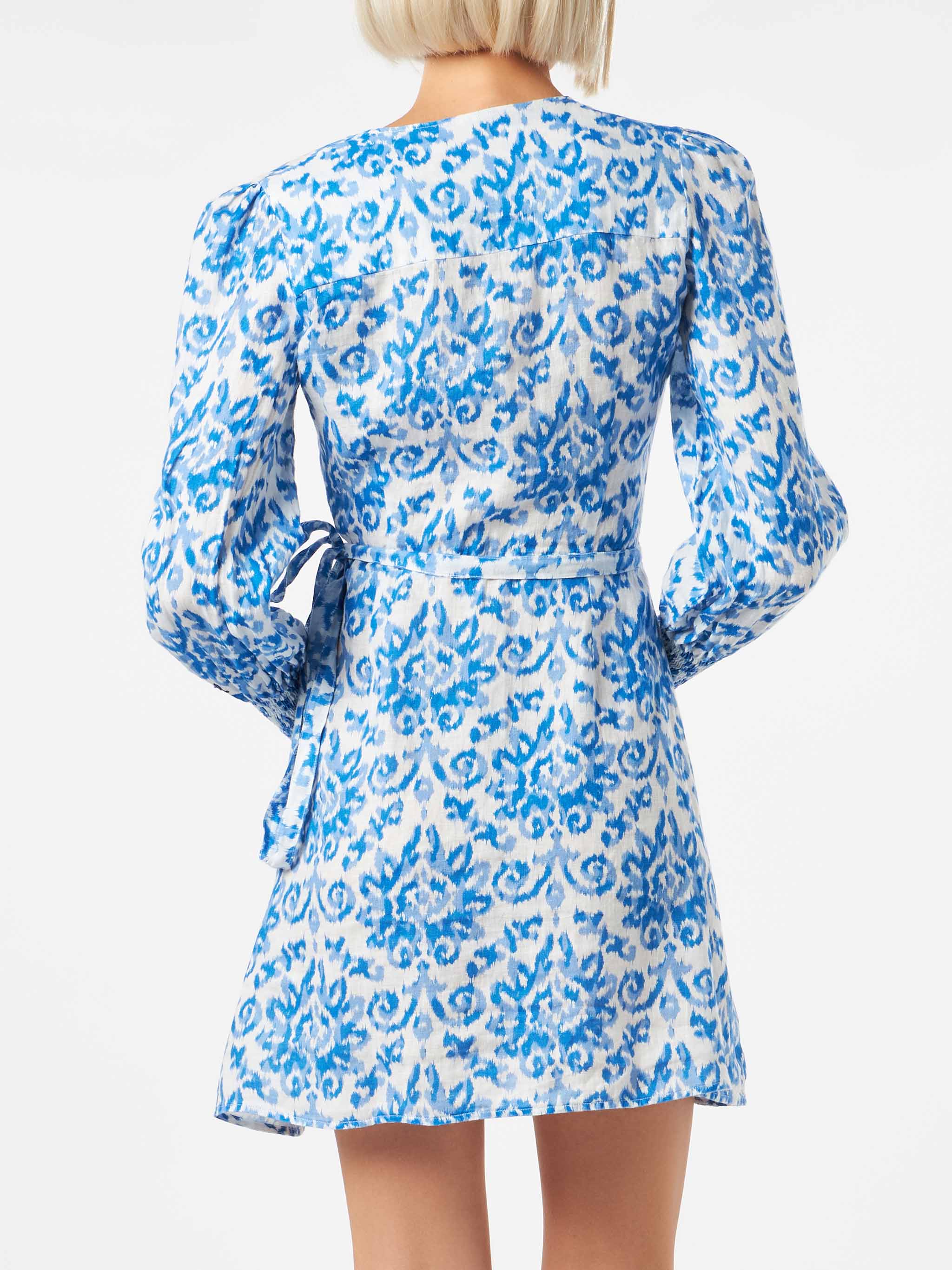 Linen Short Dress Brilly Blue