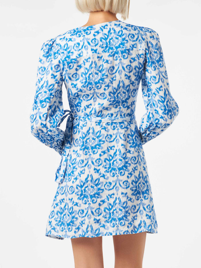 Linen Short Dress Brilly Blue