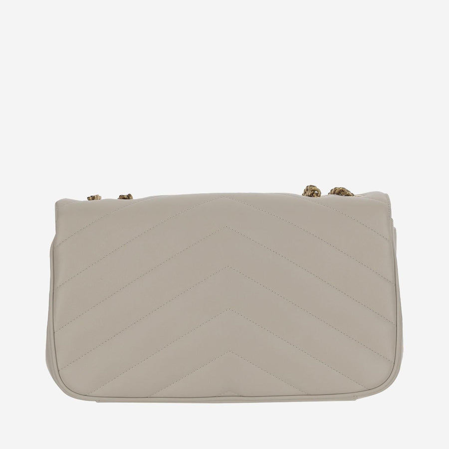 Loulou Media Bag White Lambskin Leather Shoulder