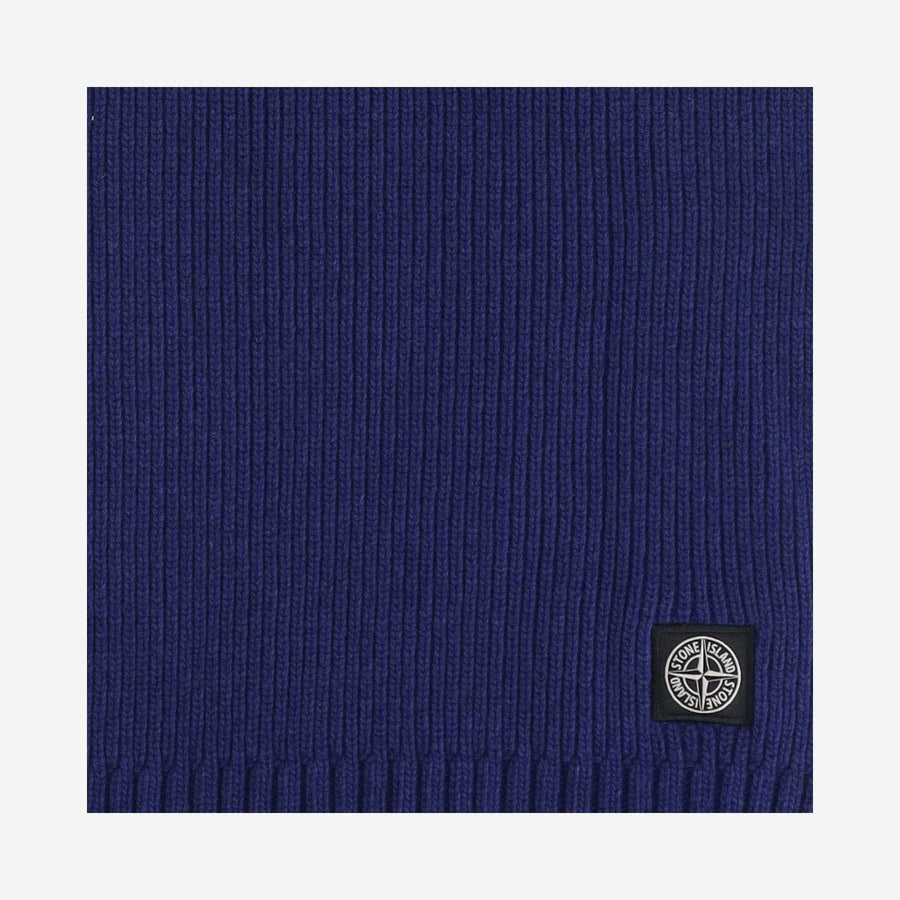 Wool Blend Scarf With Logo Navy