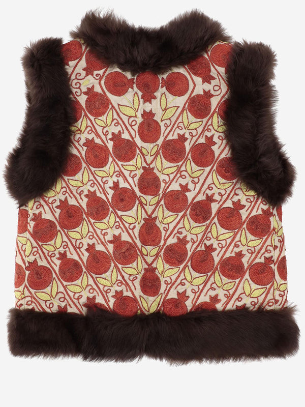 Vest Suzani Sheepskin Multicolour Cotton Waistcoats & Gilets