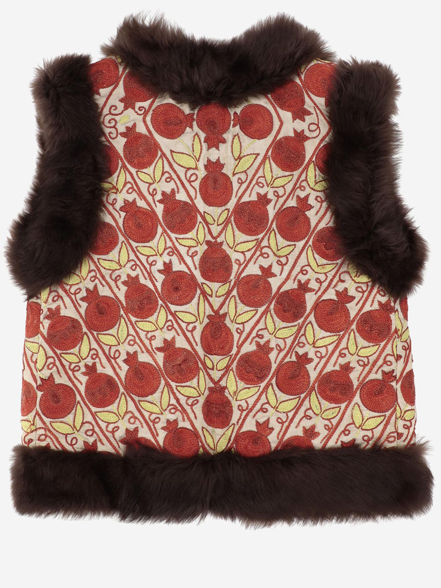 Vest Suzani Sheepskin Multicolour Cotton Waistcoats & Gilets