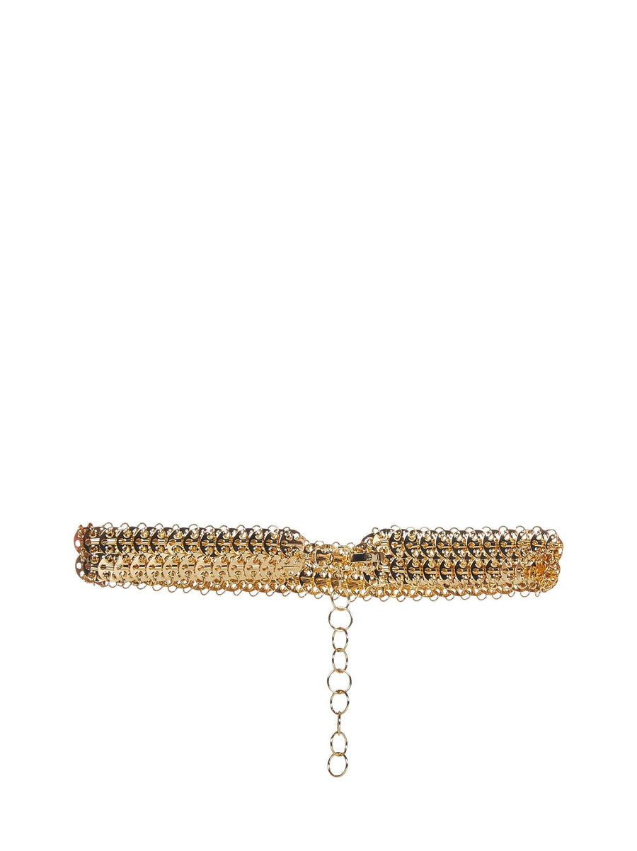 Belt With Gold Brass Discs