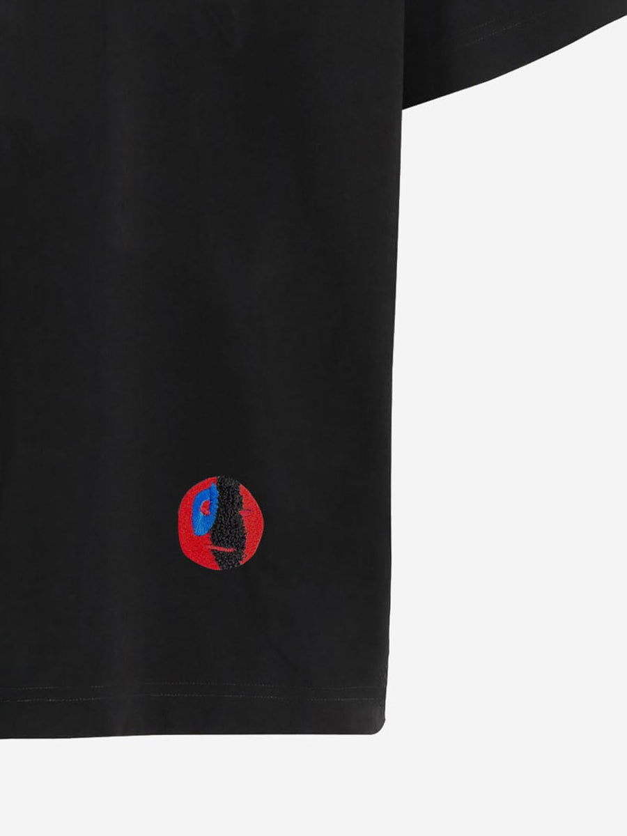 Cotton T-Shirt With Embroidery, Black T-shirts