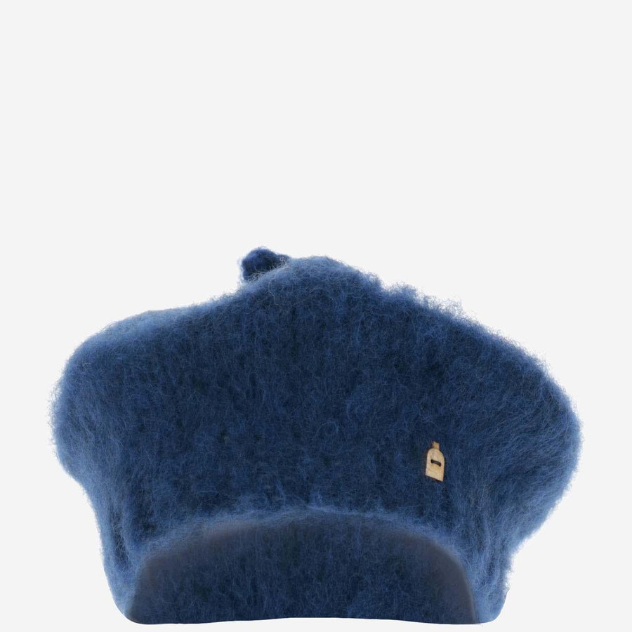 Wool Basket Beret Navy Hat
