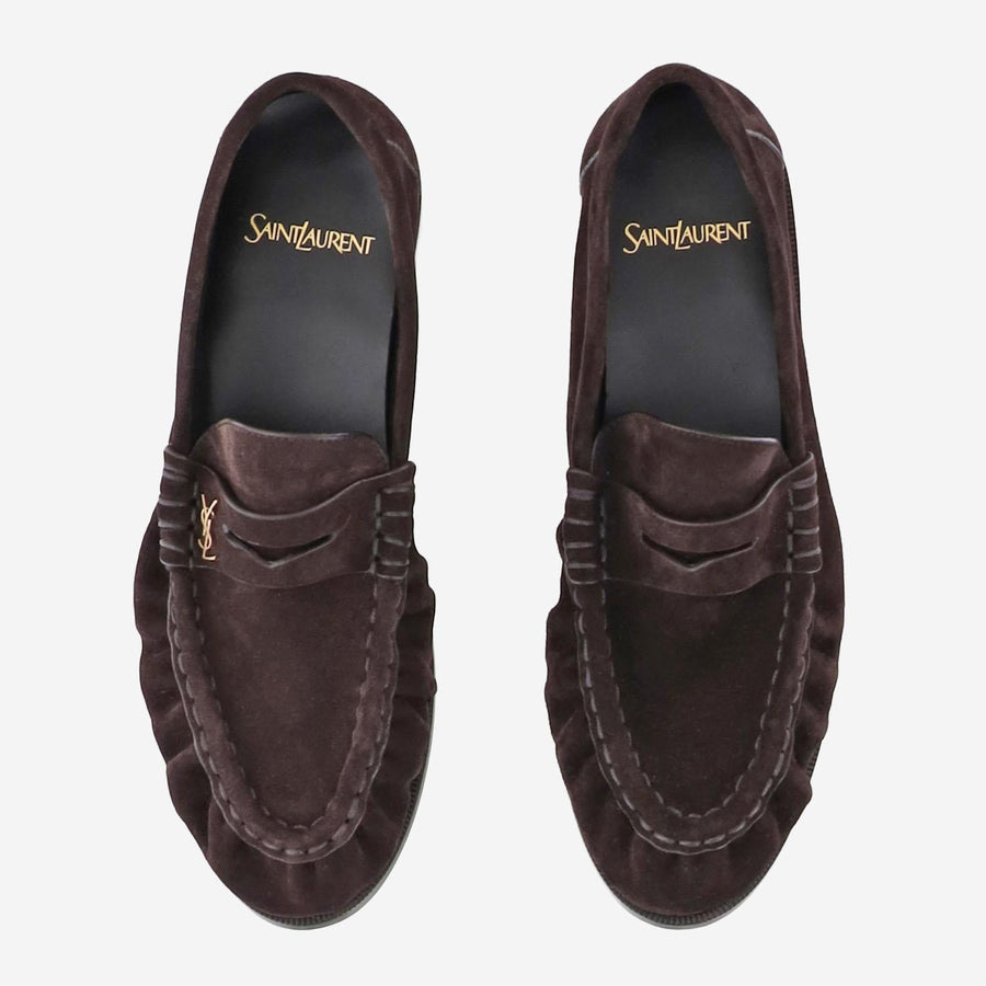 Loafers Suede Dark Brown Calfskin