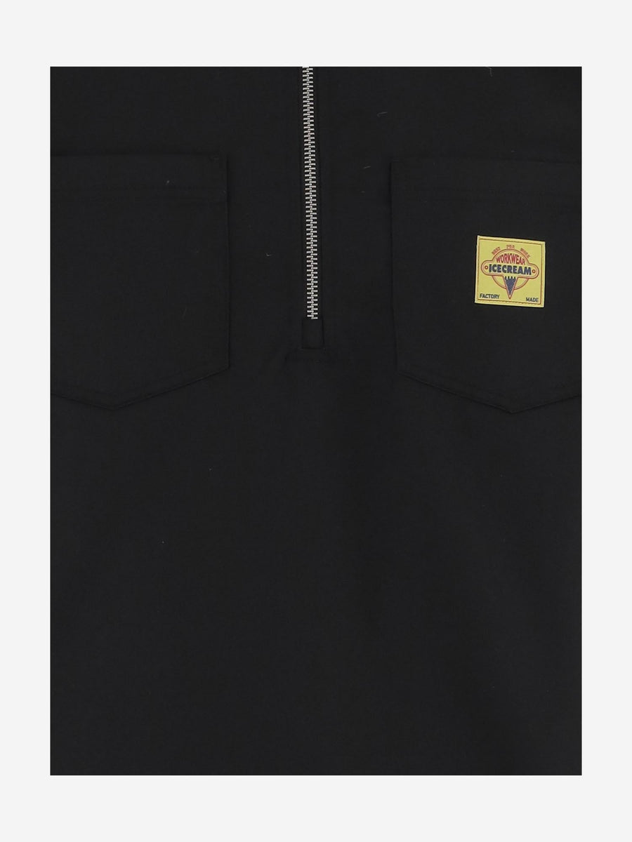 Shirt Cotton-Blend Black Polyester Polo