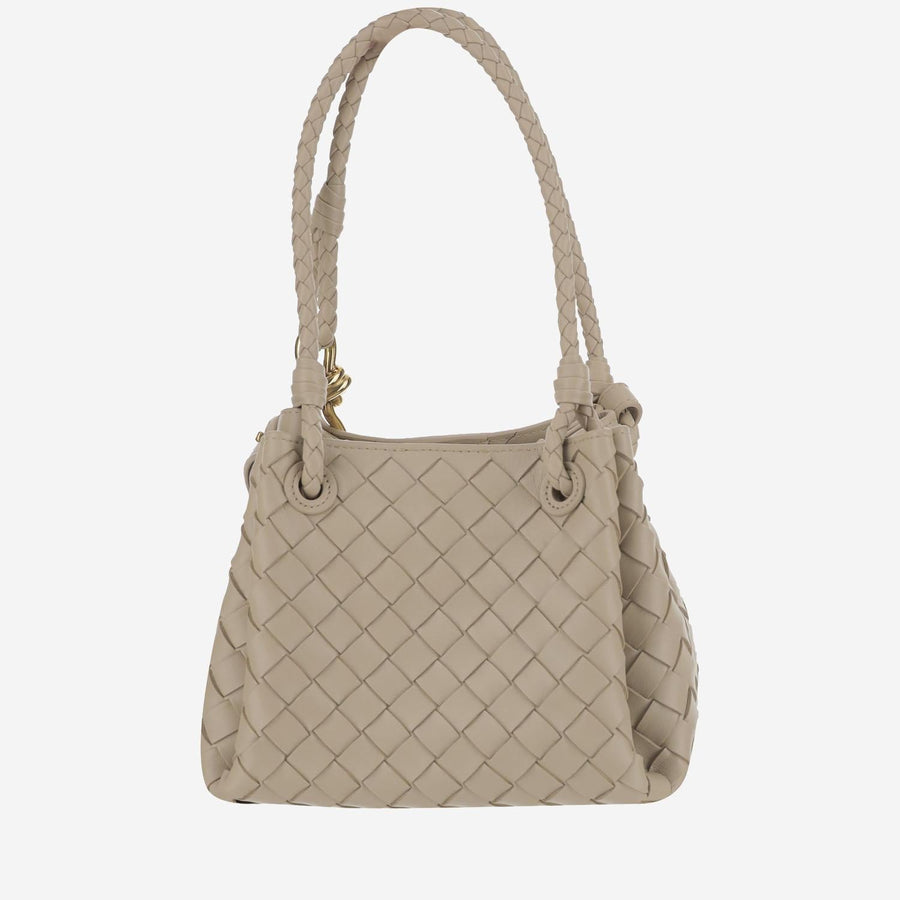 Small Parachute Lambskin Shoulder Bag Beige Leather