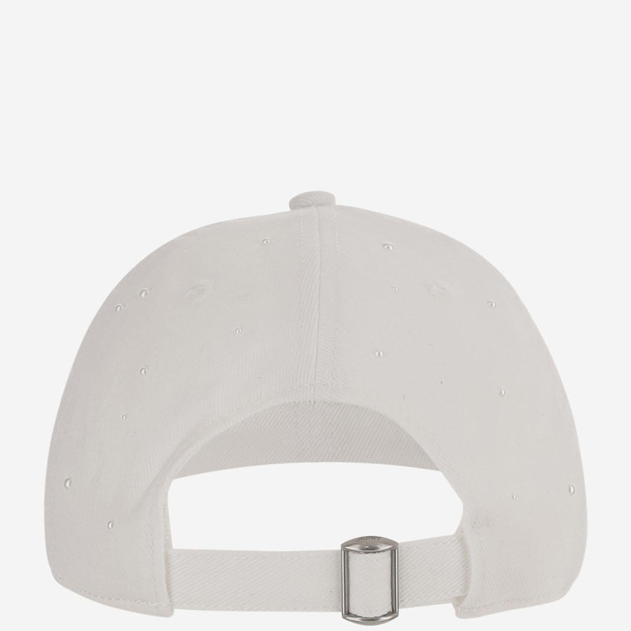 Baseball Cap With Logo White Cotton Hat