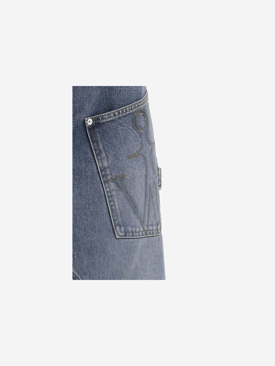 Cotton Denim Jeans With Logo