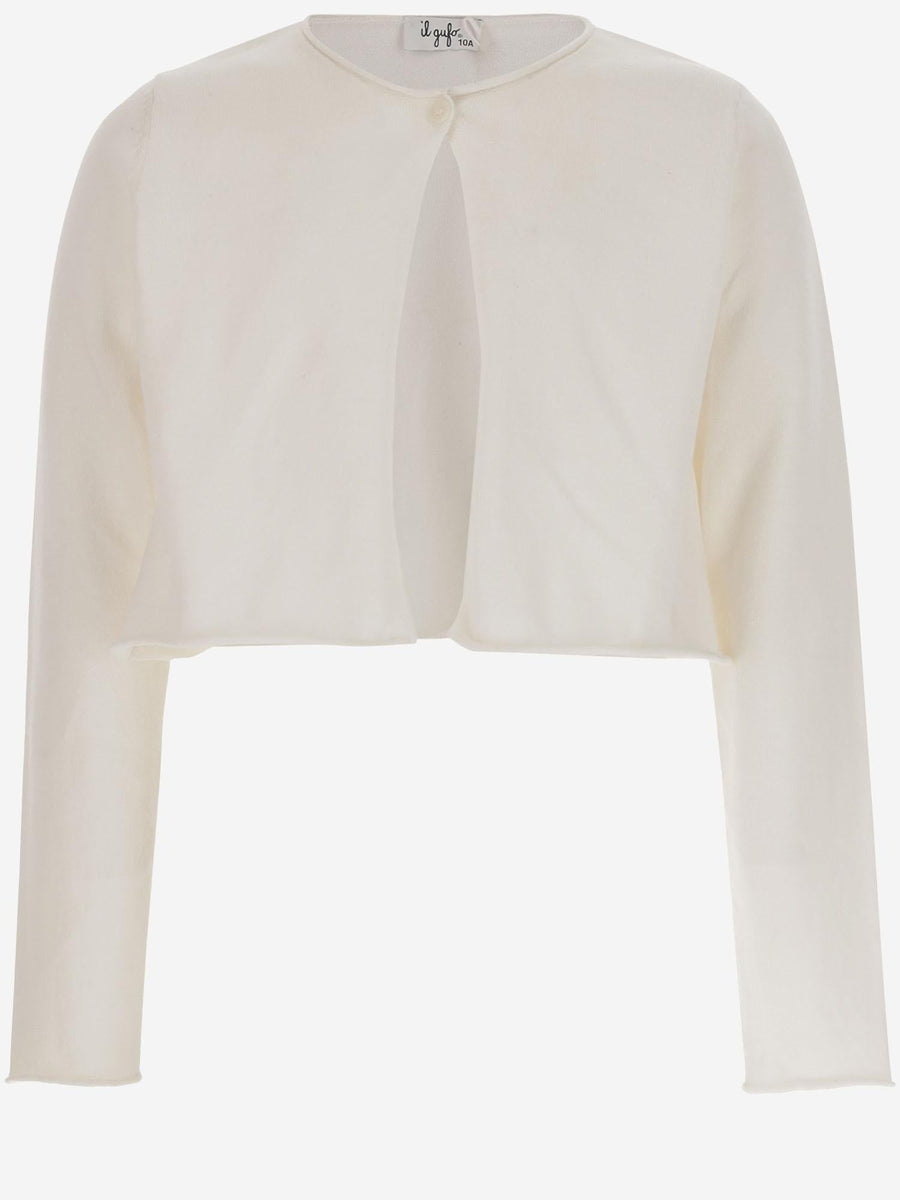 Short Cotton Cardigan White