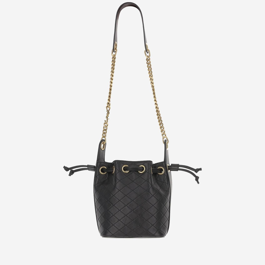 Lambskin Leather Bucket Bag Black Satchels & Cross Body