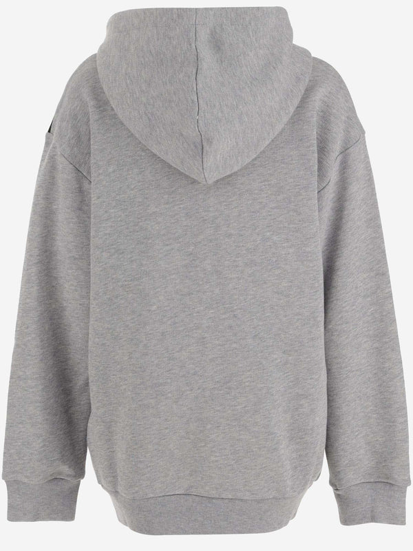 Cotton Hoodie With Logo Grey Hoods & Sweatshirts