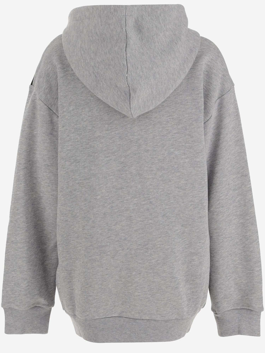 Cotton Hoodie With Logo Grey Hoods & Sweatshirts