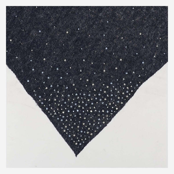 Cashmere Scarf With Swarovski Navy