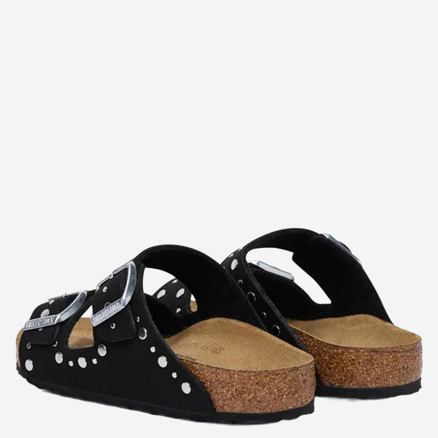 Kids Sandals Arizona Rivet Black Leather Flip Flops