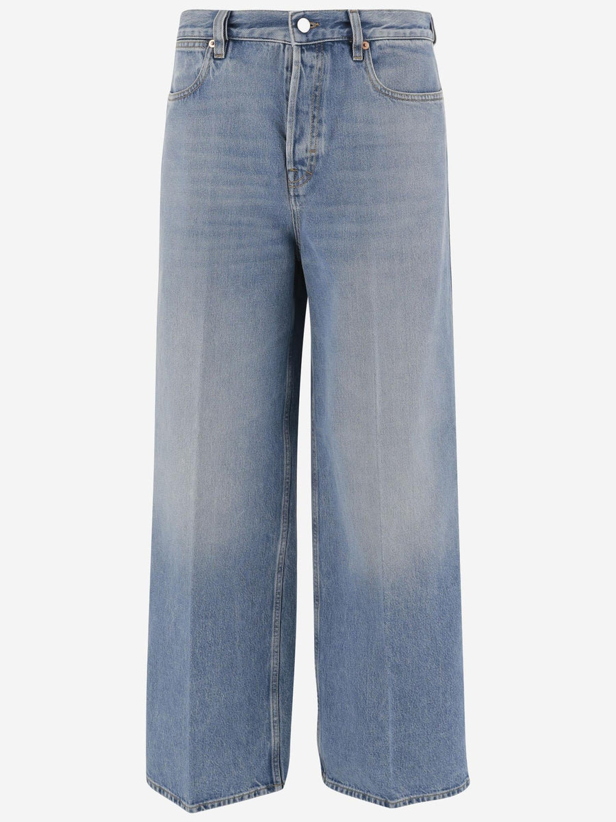 Cotton Denim Jeans Navy Trousers