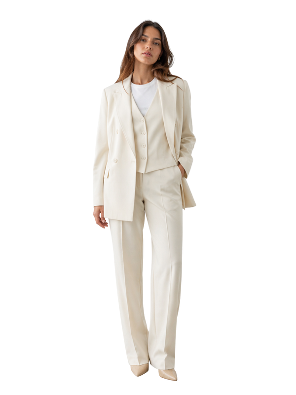 Dress Studio White Virgin Wool; Lining: Acetate