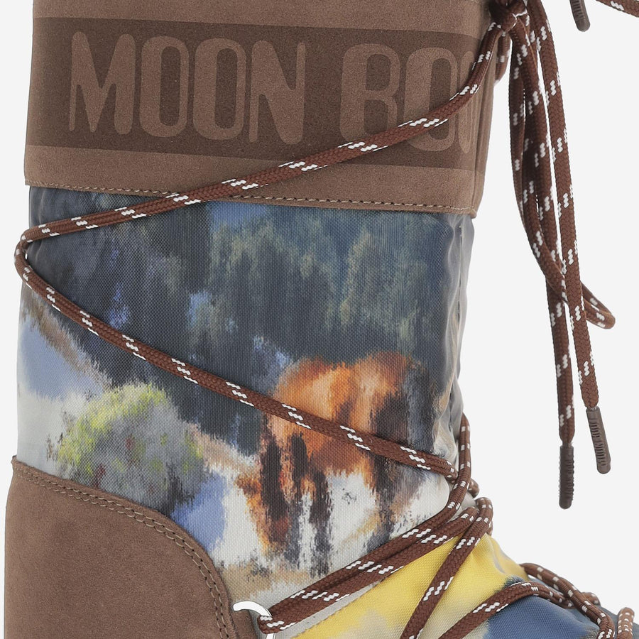 Icon Boots With Landscape Print Leather