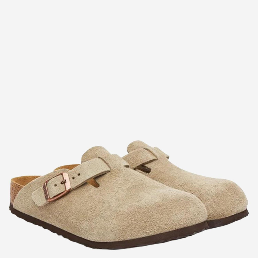 Clogs Boston Beige Suede Leather Sandal