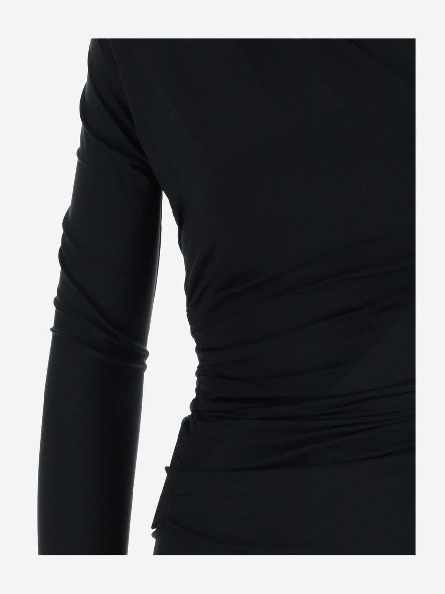 Top Asymmetrical Cupro Blend Black Tops