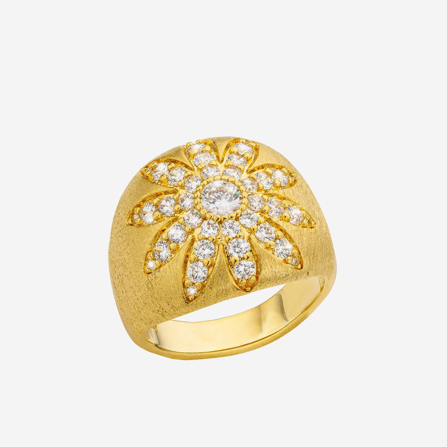 Ring Flower California Gold Brass