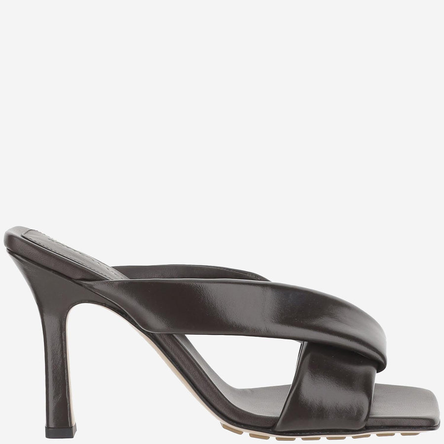 Riva Sandals Shiny Leather Dark Brown