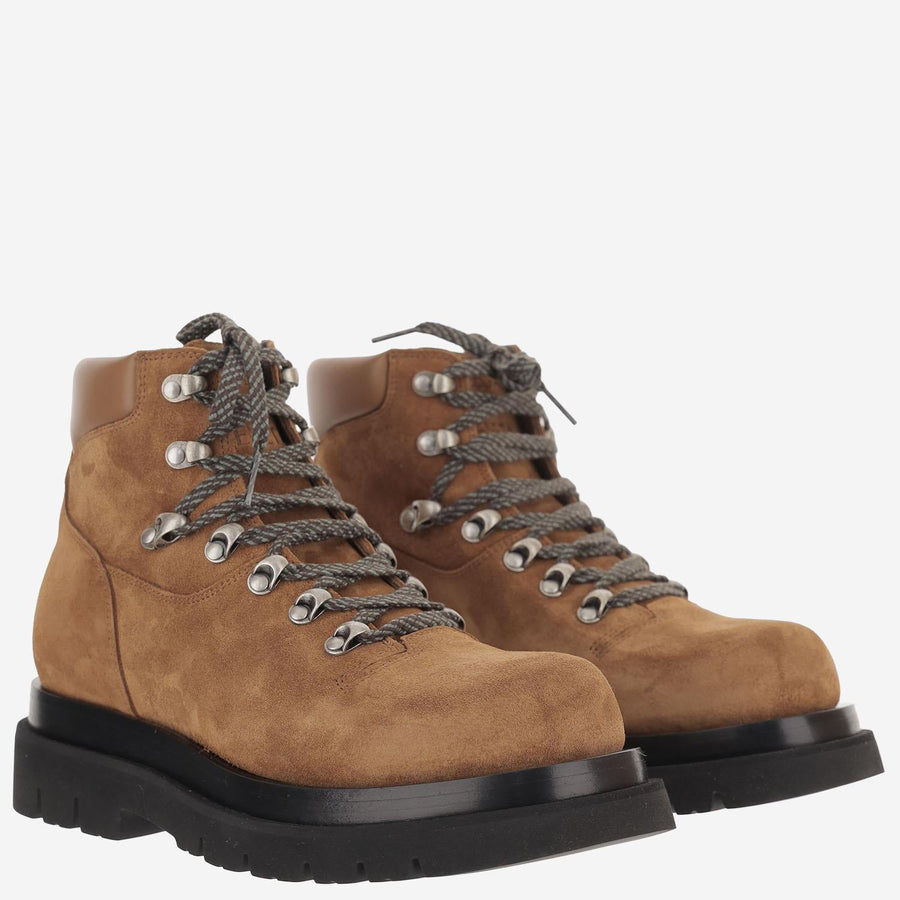 Hiking Boots Brown Suede Leather