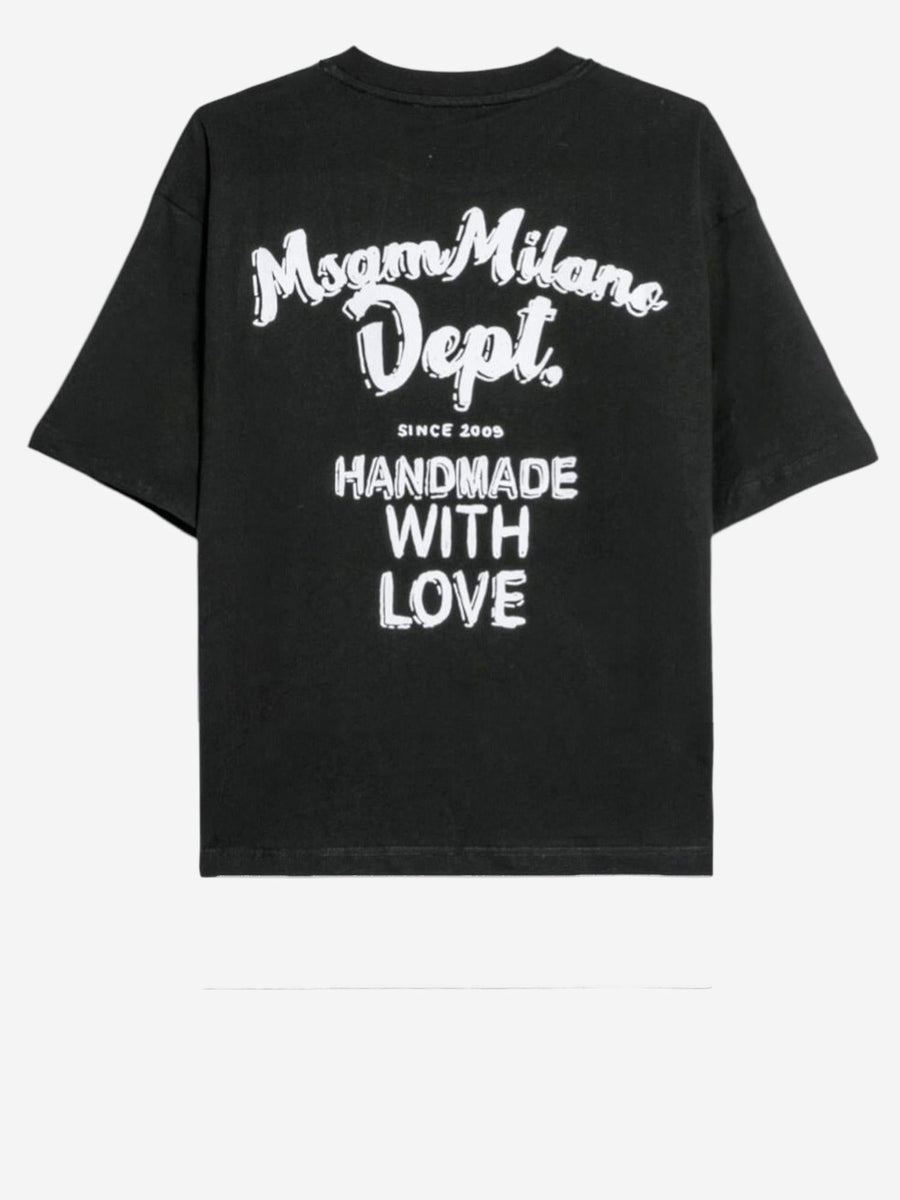 T-Shirt With Logo Cotton Black T-shirts
