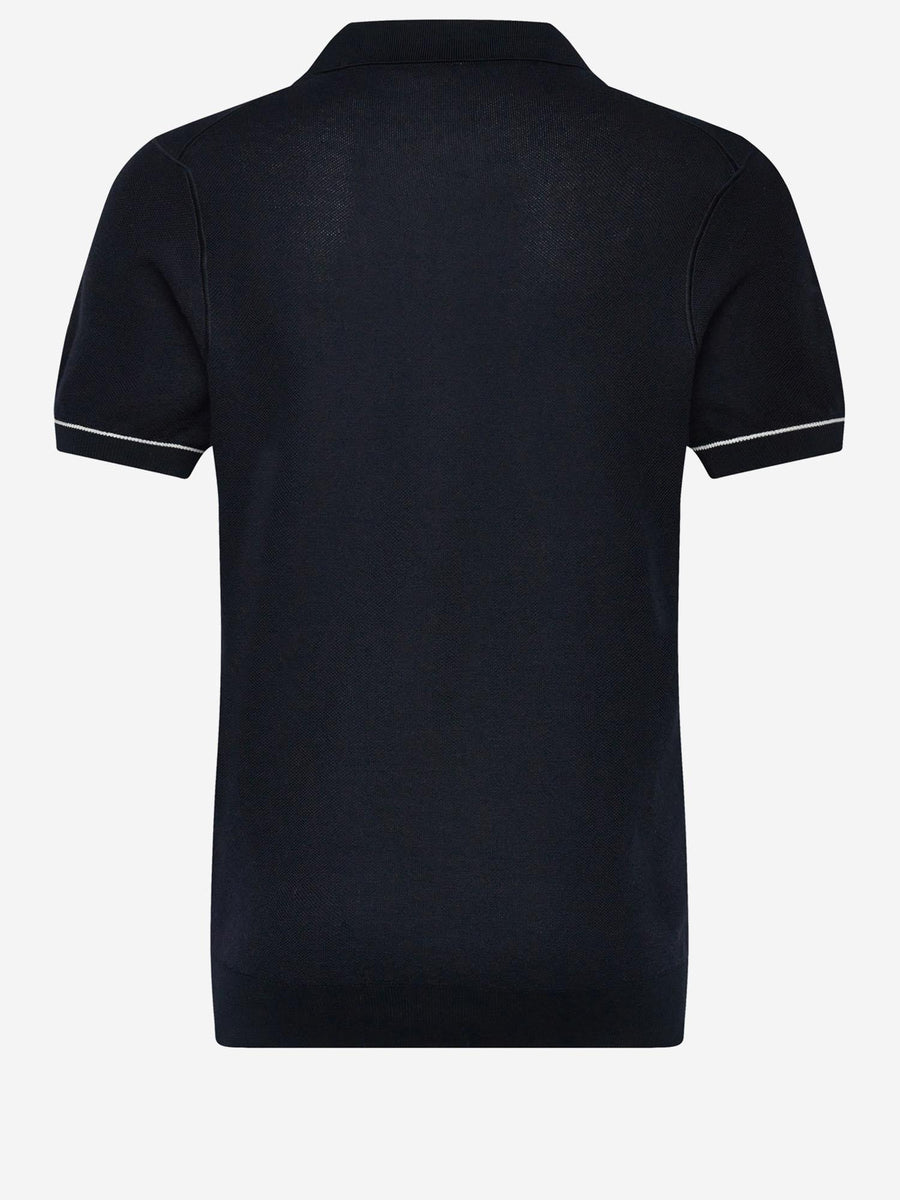 Polo Shirt Cotton-Blend Dark Navy