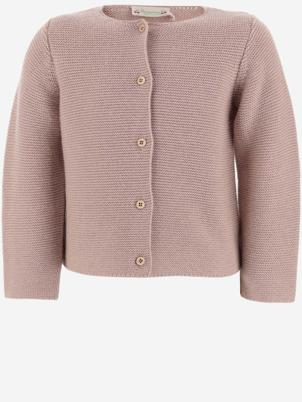 Cardigan Cotton-Wool Blend Pink Cotton. Wool