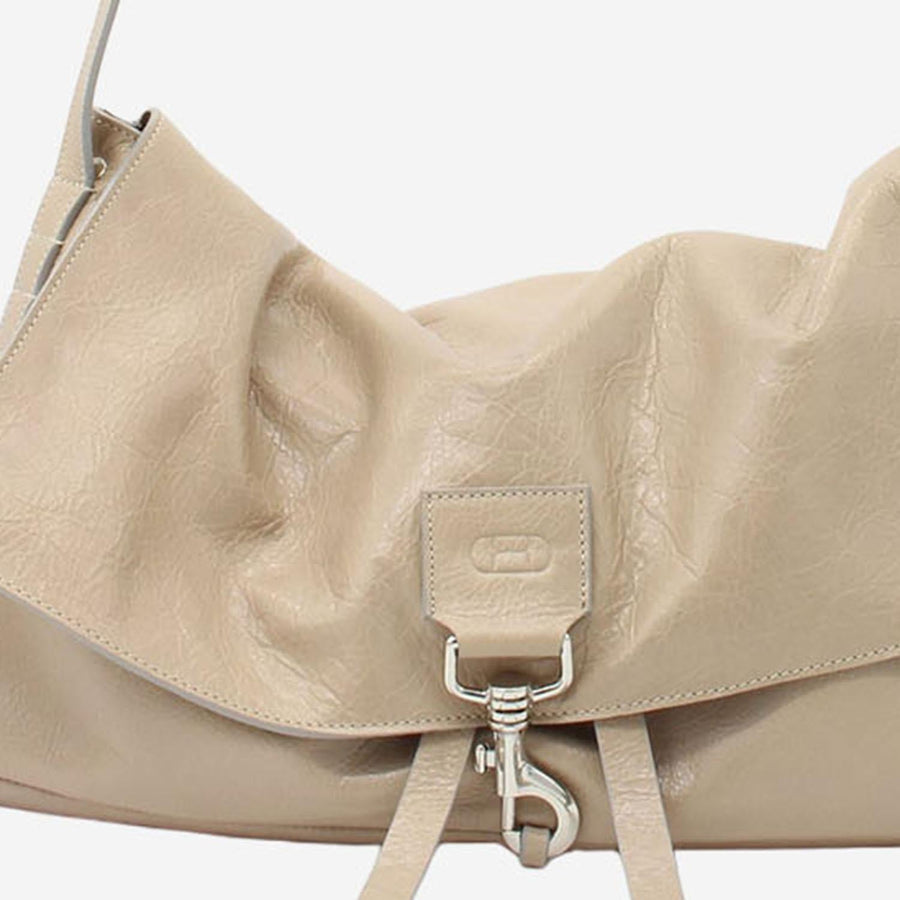 Shoulder Bag La Bisaccia Beige Leather
