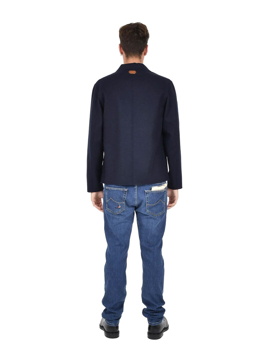 Navy Blue Jacket Sheep's Wool