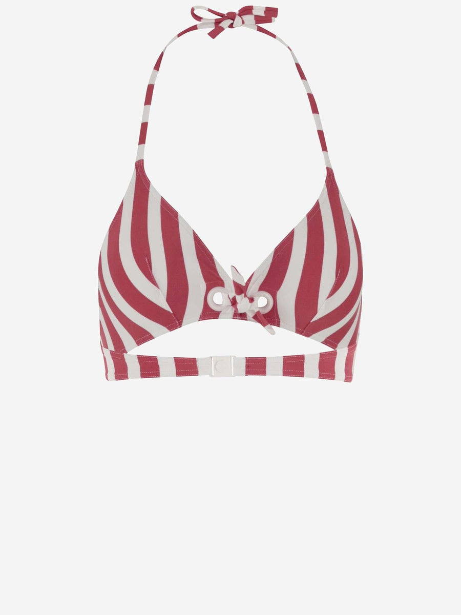 Bikini Top Striped Multicolour Polyamide Swimwear