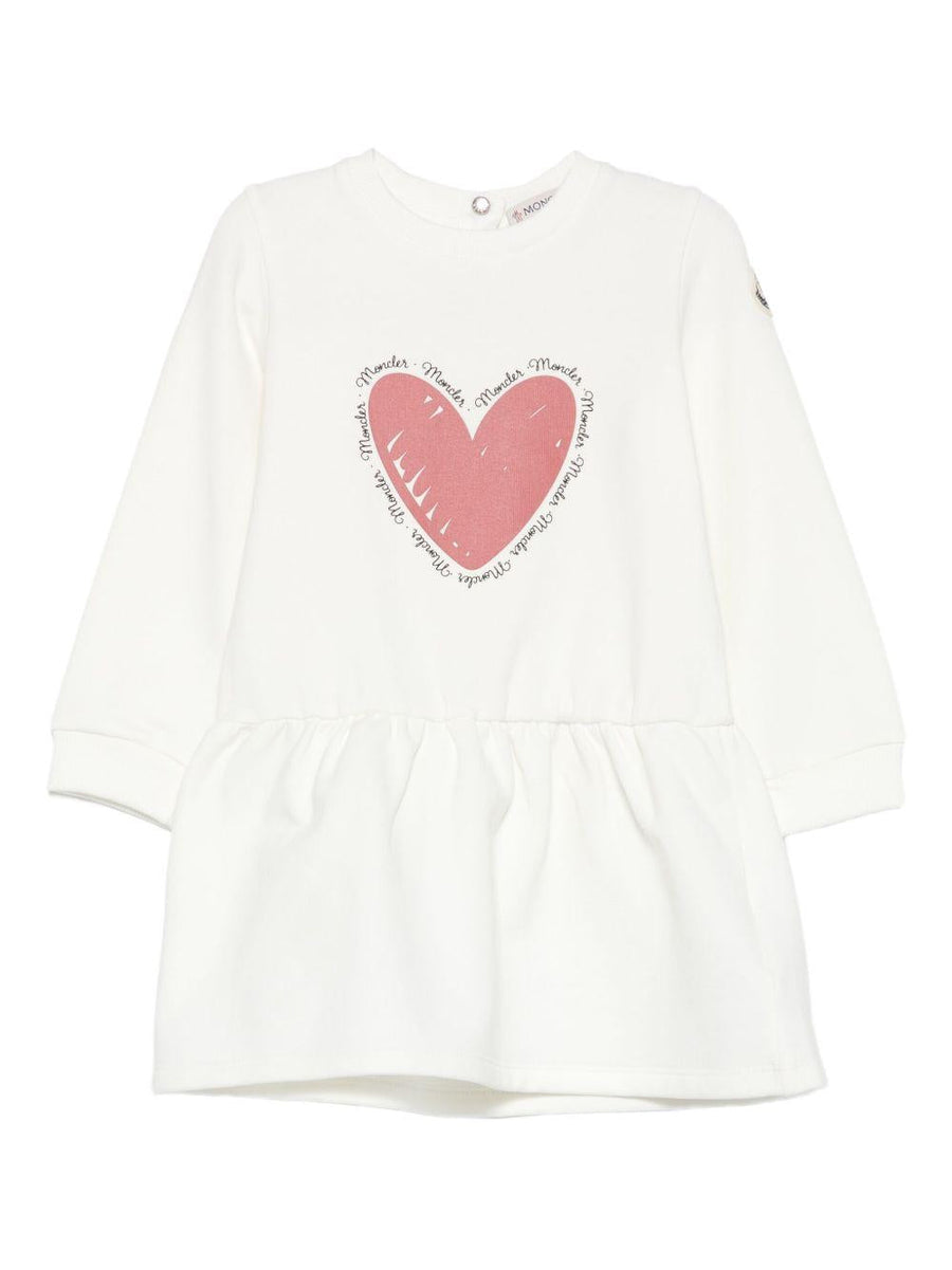 Moncler Enfant Dress White Cotton; Elastane
