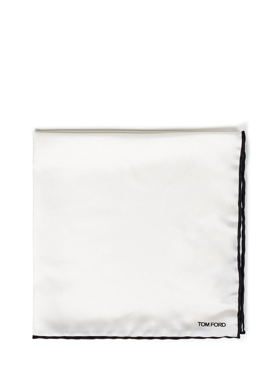 Pocket Square White Silk Scarf