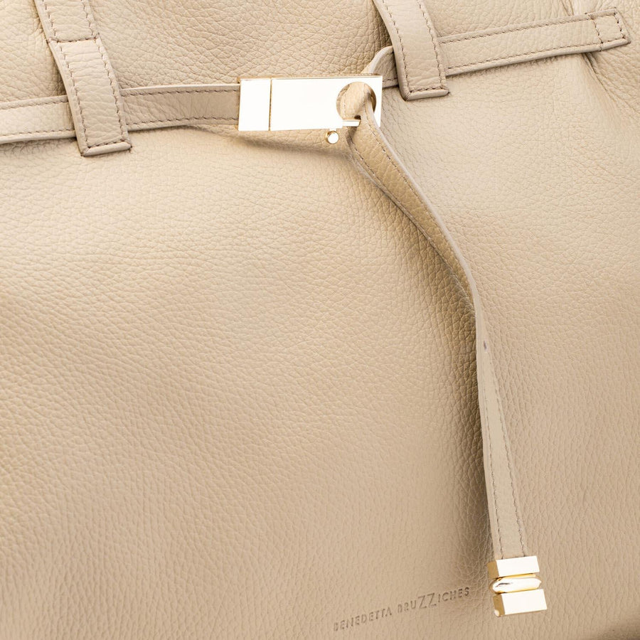 Weekend Leather Bag Ivory Shoulder