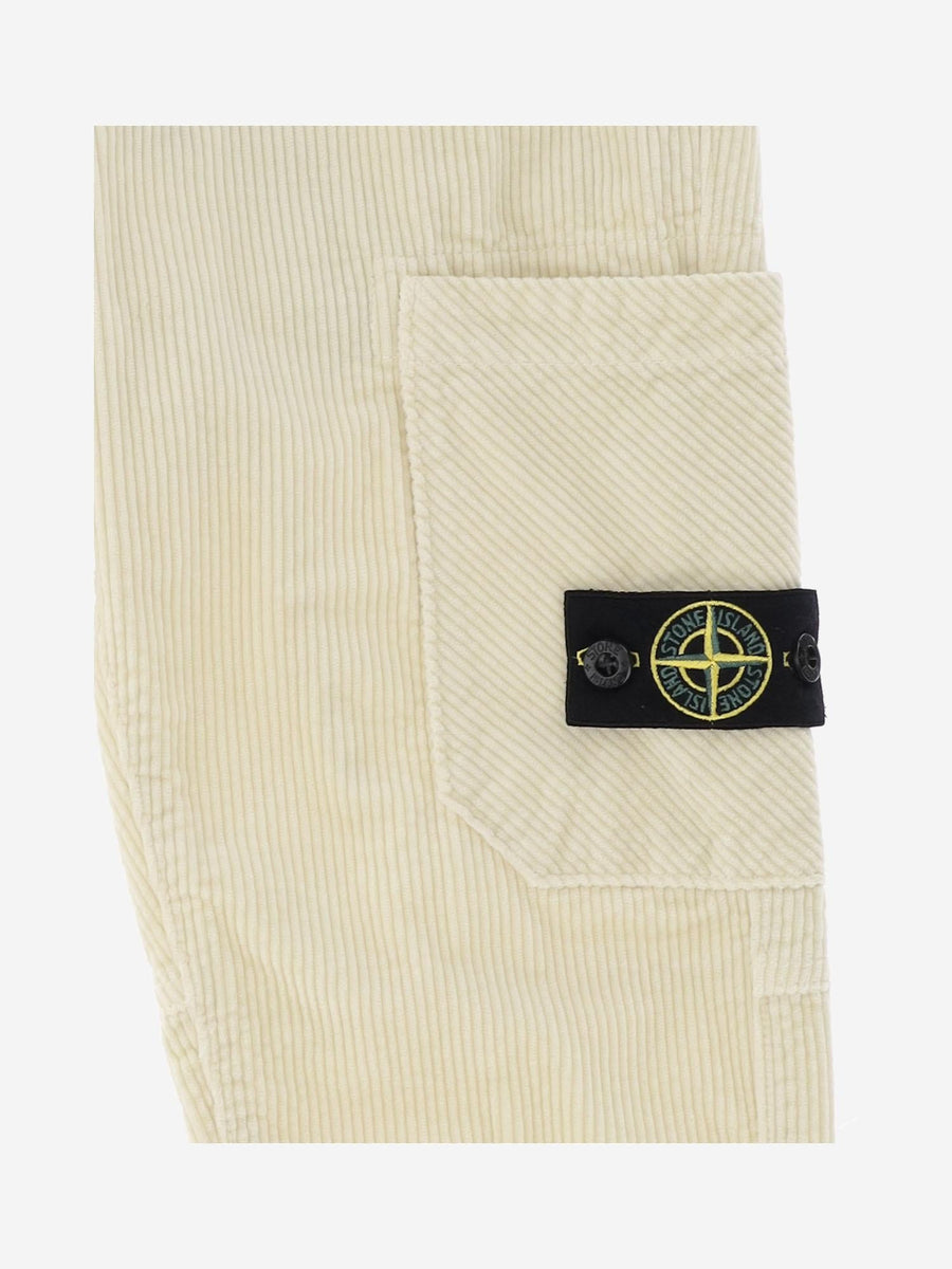 Cotton-Blend Trousers Ivory