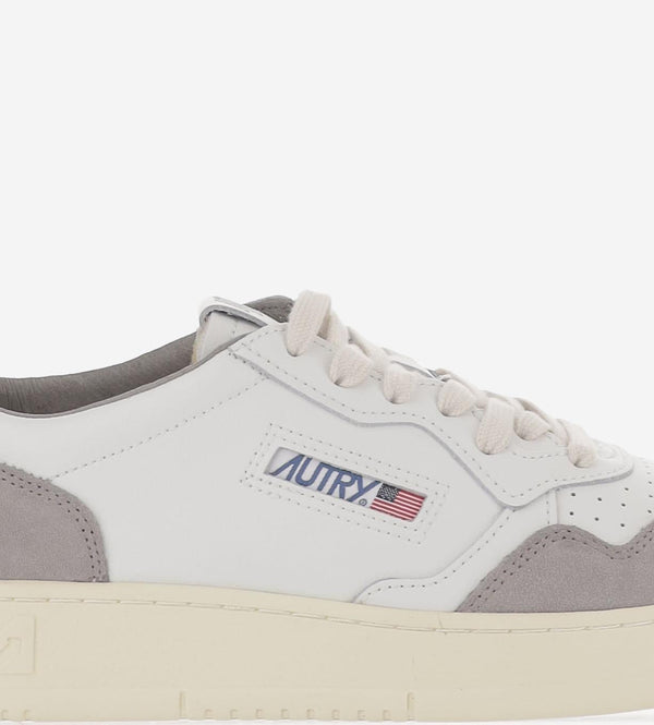 Low-Top Leather Sneakers Grey Trainers