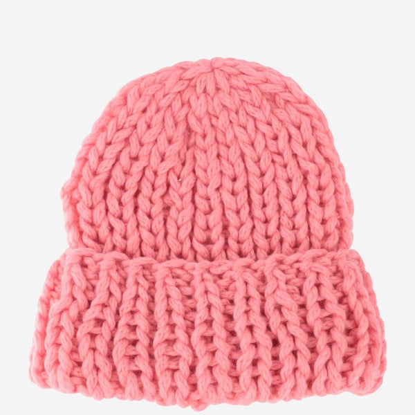 Merino Wool Blend Hat Pink