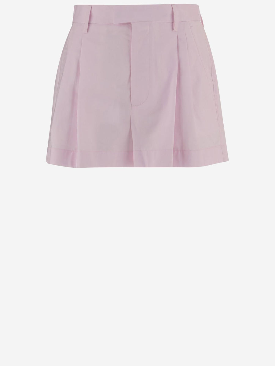 Cotton Shorts With Belt Loops Pink