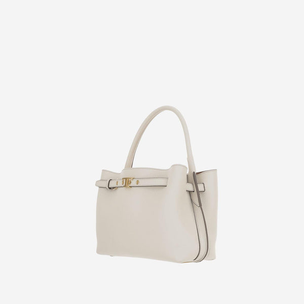 Top Handle Leather Bag White Calfskin Shoulder