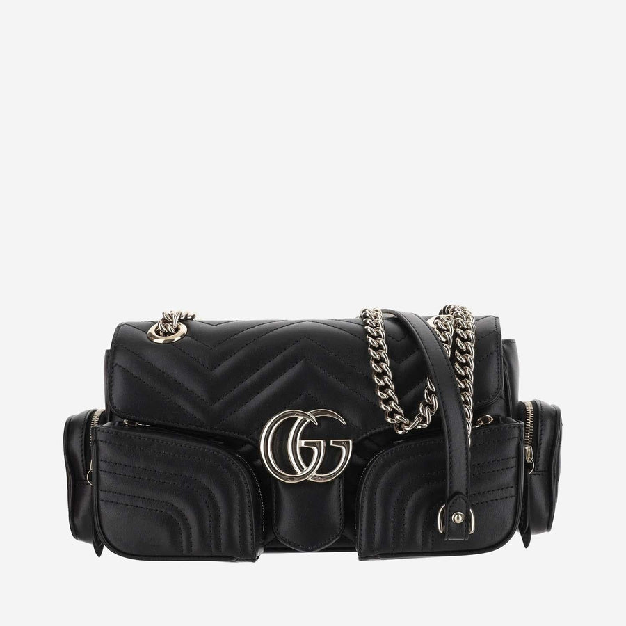 Shoulder Bag Gg Marmont Matelassé Leather Black